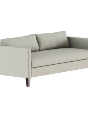 White fabric sofa with pillows on a white background 3d