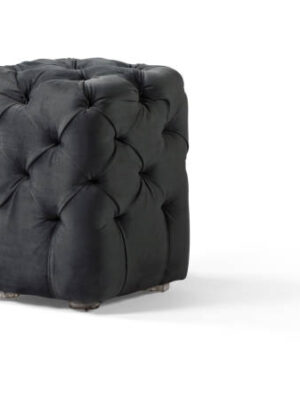 Pouf chair isolated on white background .brown fabric